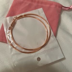 Rose gold and silver hoop earrings
